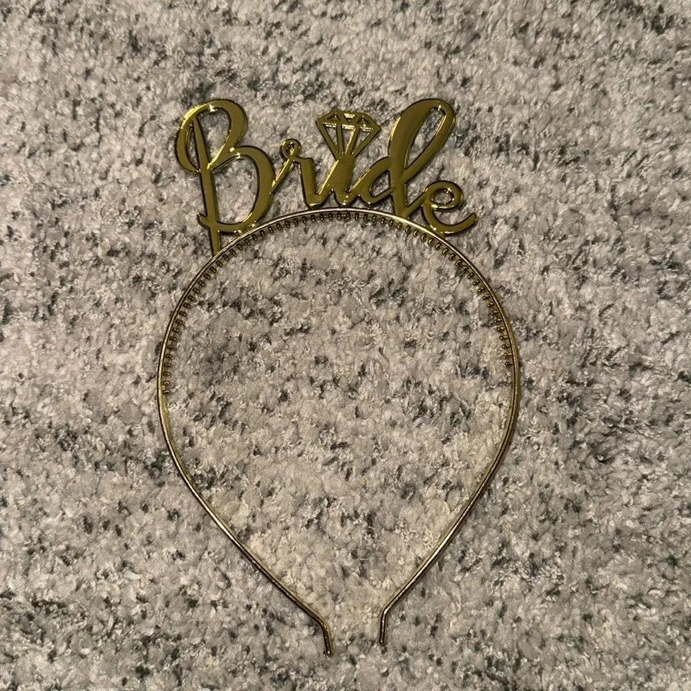Gold Bride headband hair accessory bachelorette party gear bridal accessories​